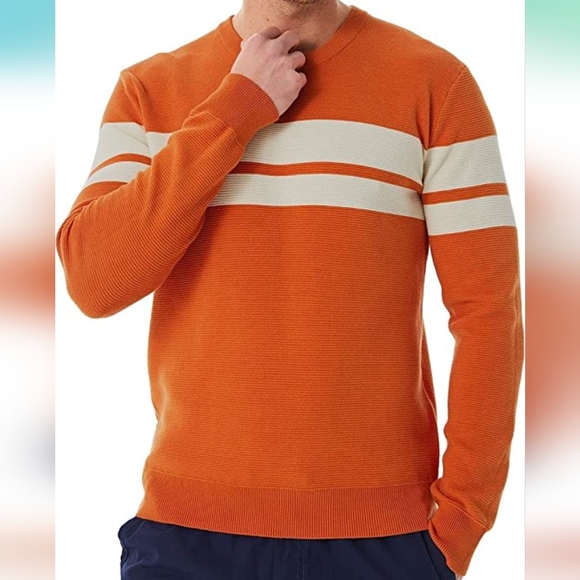 Lello Men's Organic Cotton Ottoman Stitch Midweight Crewneck Sweater - Picture 4 of 8